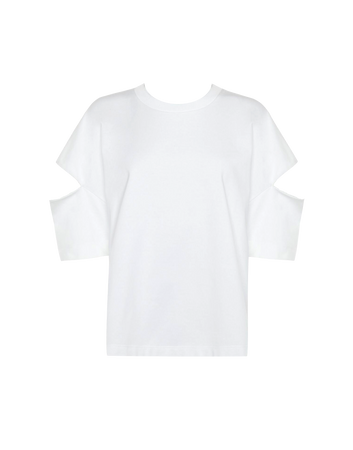Alexander McQueen | Oversized Slashed T-Shirt in Optic White (Dei5 edit)