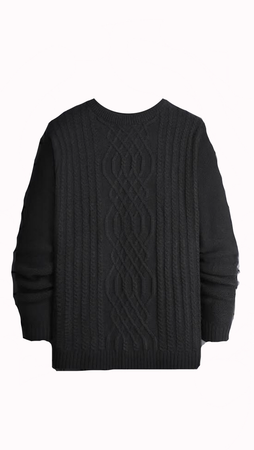 black knit sweater