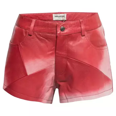 Zadig and Voltaire Red Ombre Leather Micro Shorts M For Sale at 1stDibs