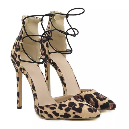 Women's Cheetah Animal Print Fashion Casual High Heel Sandals