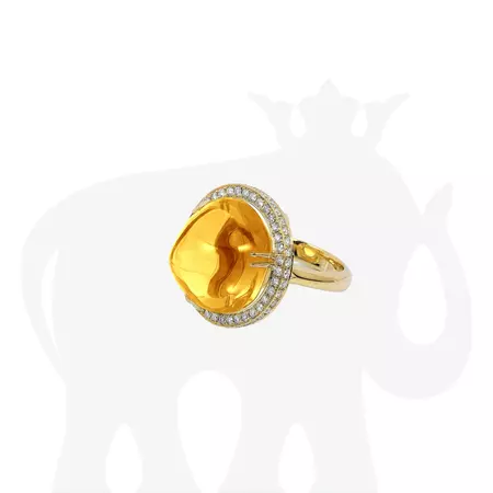 Citrine Bubble Gum Ring with Diamonds – Goshwara