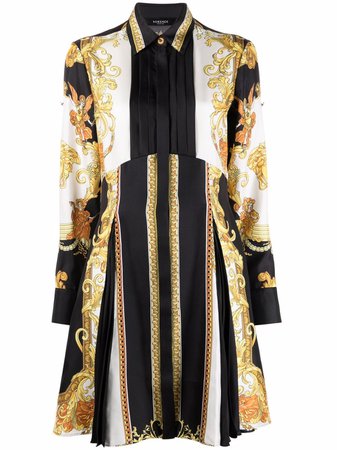 Versace baroque-pattern Print long-sleeve Dress - Farfetch
