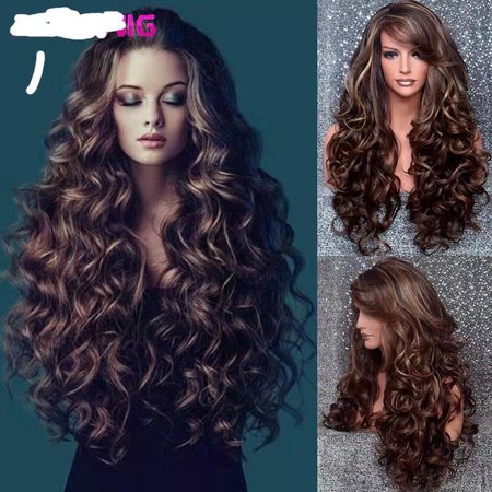 Synthetic Fluffy COS Brown Wig European and American Ladies Long Curly Hair Big Wave Rose Net Wig-buy at a low prices on Joom e-commerce platform