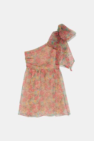 ORGANZA ASYMMETRIC DRESS - View all-DRESSES-WOMAN | ZARA United States pink