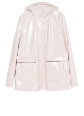 cream rain coat raincoat baby pink jacket