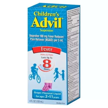 Children's Advil® Liquid Fever Reducer/Pain Reliever, 100 mg Ibuprofen - Grape Flavor - 4 fl oz : Target