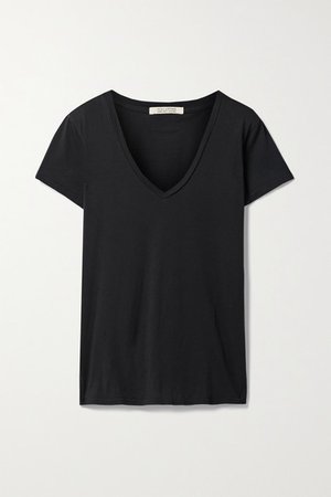 Carol Cotton-jersey T-shirt - Black