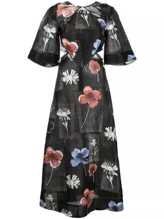 GANNI floral-print Maxi Dress - Farfetch