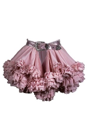 KELSEY RANDALL - shop collection VI - PRE-ORDER - MELODY pink mesh tiered ruffle belt skirt