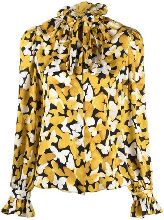 Saint Laurent Butterfly Print Silk Shirt - Farfetch