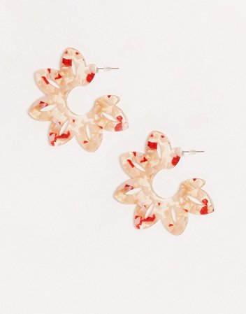Glamorous resin floral earrings in multi | ASOS