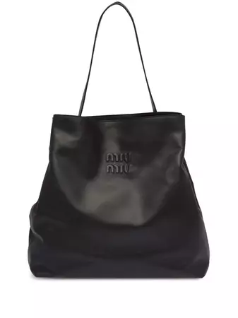 Miu Miu Leather embossed-logo Shoulder Bag - Farfetch