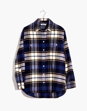 Flannel Flap-Pocket Oversized Ex-Boyfriend Shirt in Coltrane Plaid