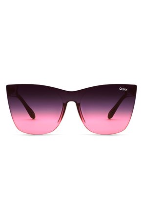 Quay Australia Come Thru 56mm Gradient Cat Eye Sunglasses