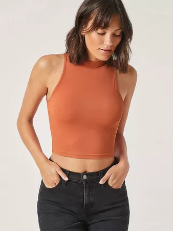 Solid Form Fitted Crop Tank Top | SHEIN USA