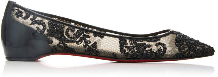 Exclusive Follies Embellished Mesh Point-Toe Flats