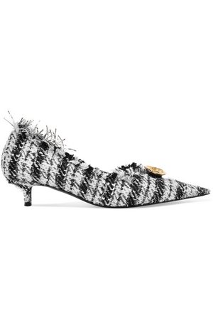 Balenciaga | Knife embellished frayed tweed pumps | NET-A-PORTER.COM