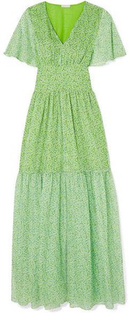 Maria Floral-print Chiffon Maxi Dress - Green