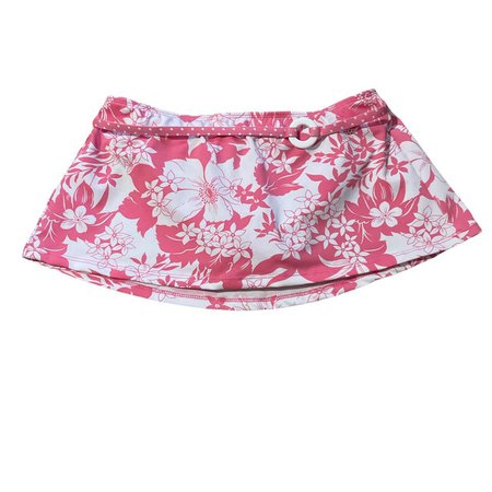 y2k pink floral mini swim skirt w built in bottoms.... - Depop