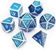 Amazon.com: Haxtec Metal Dice Set D&D 7 Die Metal DND Dice Set for Dungeons and Dragons RPG Table Games-Glossy Enamel Dice (Silver Tiffany Blue): Toys & Games