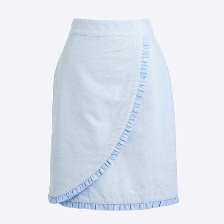 Oxford ruffle pencil skirt