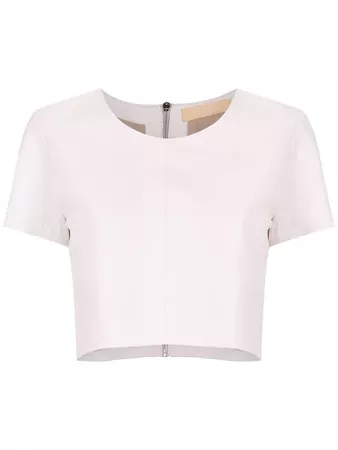 CLÉ Leather Cropped Top