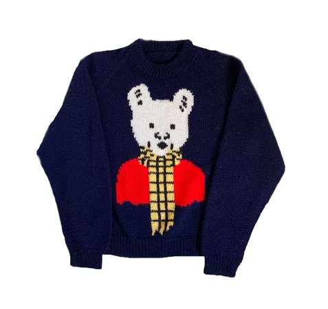 'Rupert the Bear' Handknitted Wool Jumper — The Preloved Edit