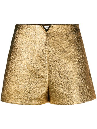 Shop Valentino VGOLD metallic shorts with Express Delivery - FARFETCH