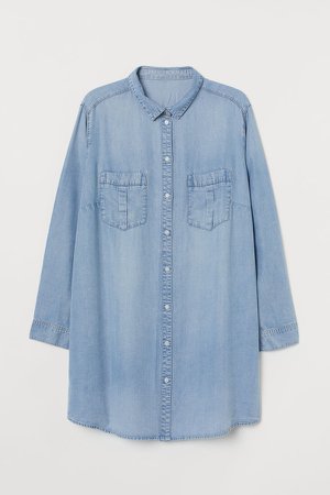 H&M+ Lyocell Shirt Dress - Blue