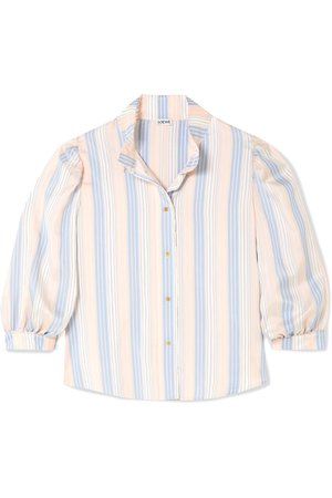 Loewe | Frayed striped silk blouse | NET-A-PORTER.COM