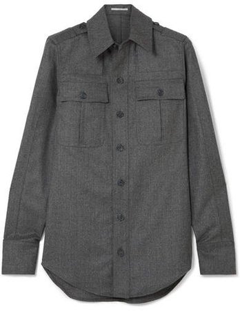 Wool-flannel Shirt - Gray