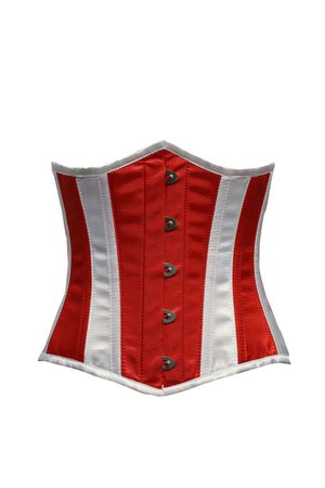 Underbust red and white corset