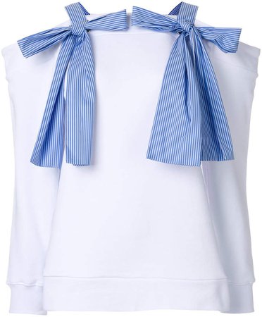 bow detail sweatshirt-style top