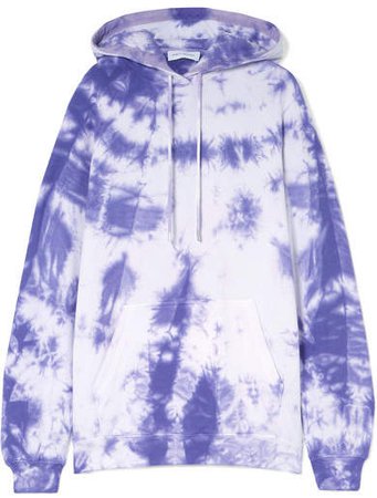 Ninety Percent - Tie-dyed Cotton-jersey Hoodie - Purple