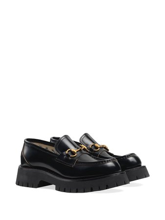 Gucci Leather Lug Sole Loafers Aw19 | Farfetch.com