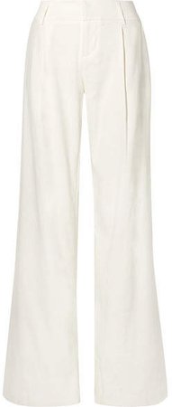 Alice Olivia - Eric Linen-blend Wide-leg Pants - Off-white
