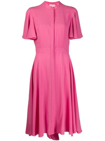 Shop pink Alexander McQueen asymmetric midi dress with Express Delivery - Farfetch
