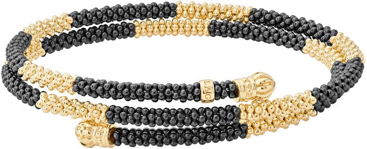 Gold & Black Caviar Coil Bracelet