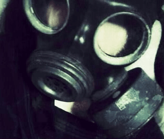 black full face gas mask