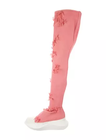 Rick Owens Drkshdw Printed Distressed Accents Boots - Pink Boots, Shoes - WDS27393 | The RealReal