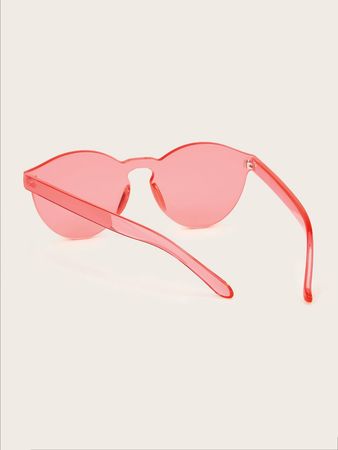 Thin Round Rimless Colored Lens Sunglasses | ROMWE