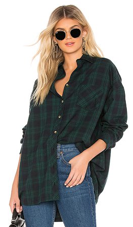 superdown Audriana Oversized Flannel Top in Green | REVOLVE