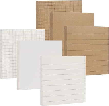 Amazon.com : NatureTouch Sticky Notes 6 Packs, 3 x 3 Inches Adhesive Self-Stick Notes in Eye Protection Paper, Multiple Designs of Memo Pads for Reminders, Office, Home, School, Meeting, 80 Sheets/Pad : Office Products