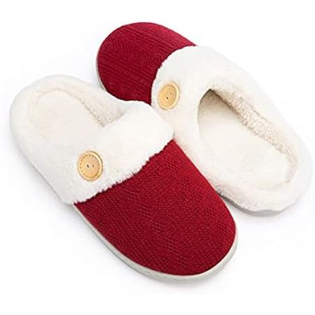 Amazon.com | NineCiFun Women's Slip on Fuzzy House Slippers Memory Foam Slippers Scuff Outdoor Indoor Warm Plush Bedroom Shoes with Faux Fur Lining | Slippers