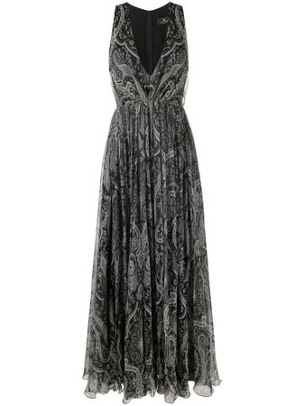ETRO Paisley Print V-neck Sleeveless Dress - Farfetch