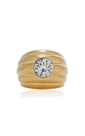 Jahleel Gold-Tone Crystal Ring By Amina Muaddi | Moda Operandi
