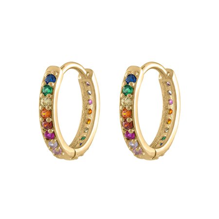 rainbow eternity hoop earrings