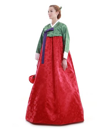 Red and green Hanbok 1