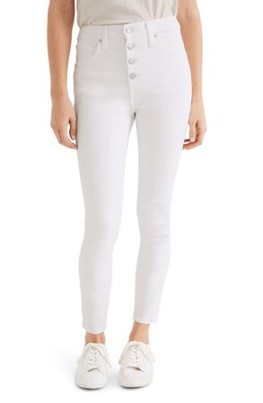 Madewell 10-Inch High Waist Skinny Jeans Button-Through Edition (Berkeley Wash) (Regular & Plus Size) | Nordstrom