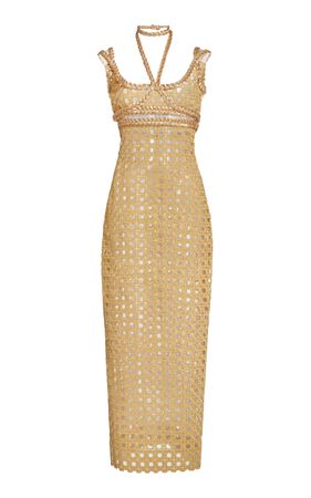 Vienna Straw Macrame Midi Dress By Giambattista Valli | Moda Operandi